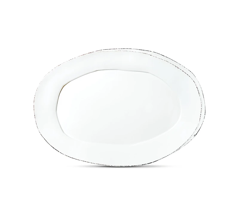 Vietri Lastra Collection White Small Oval Platter
