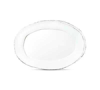 Vietri Lastra Collection White Small Oval Platter