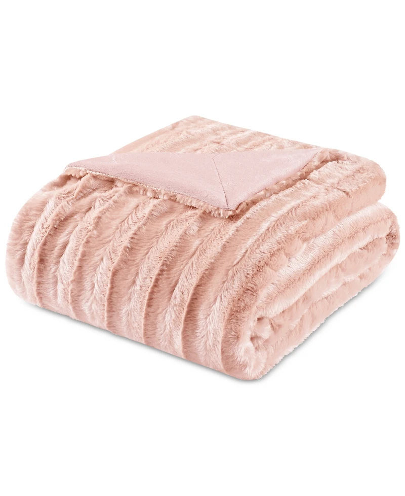 Madison Park Duke Ribbed Faux-Fur Throw, 50" x 60"