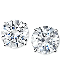 Arabella Cubic Zirconia Stud Earrings in 14K White Gold