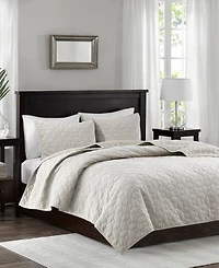 Madison Park Harper Quilted Velvet 3-Pc. Quilt Set