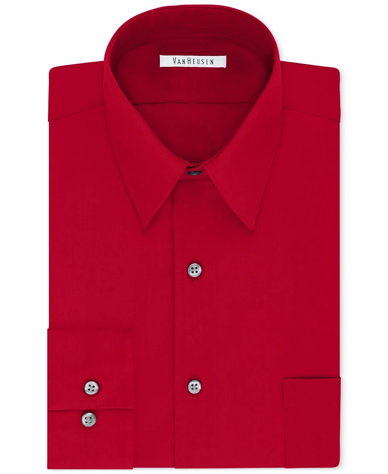 Van Heusen Men's Big & Tall Regular-Fit Wrinkle-Free Poplin Solid Dress Shirt