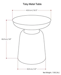 Leroi Metal Accent Table