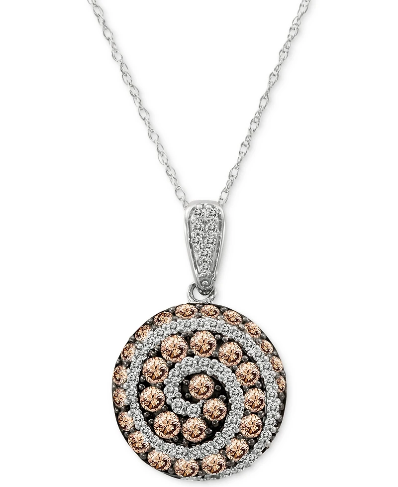 Le Vian Chocolatier Diamond Spiral 18" Pendant Necklace (1-1/4 ct. t.w.) in 14k White Gold