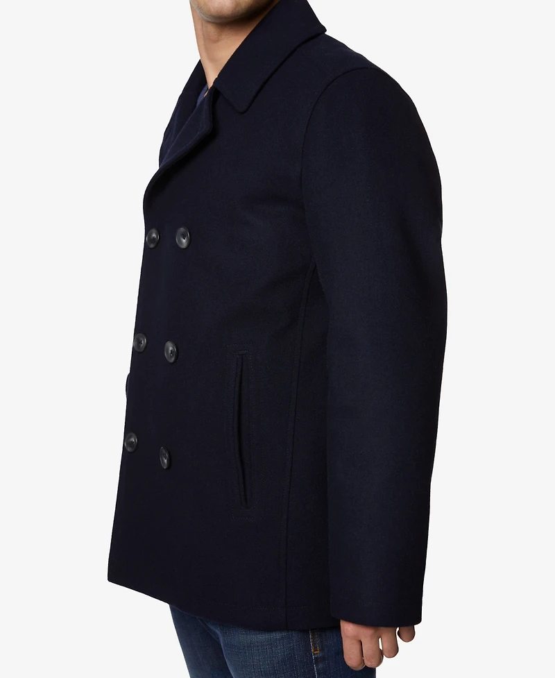 Nautica Men's Three-Button Pea Coat