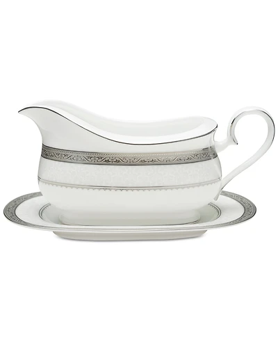 Noritake Odessa Platinum Gravy Boat And Tray
