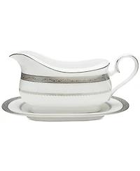 Noritake Odessa Platinum Gravy Boat And Tray