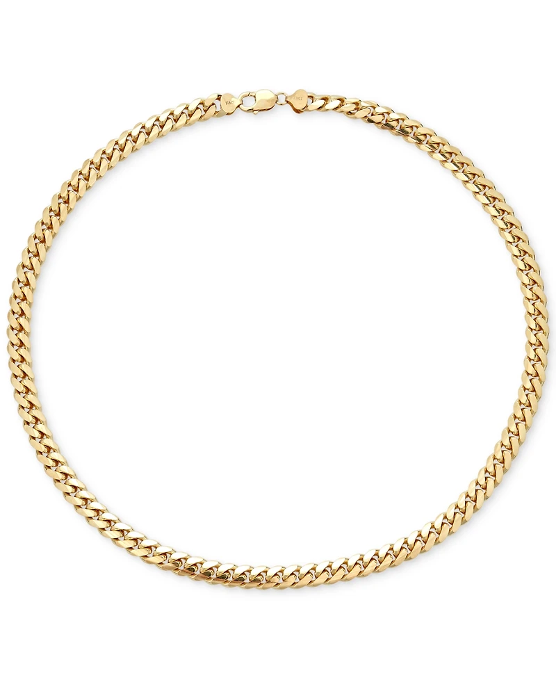 Men's Solid Cuban Link 22" Chain Necklace in 14k Gold-Plated Sterling Silver