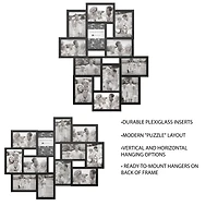 Collage Picture Frame with 12 Openings for 4x6 Photos by Lavish Home, Black