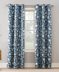 Jorah Botanical Print Thermal Insulated Room Darkening Grommet Curtain Panel