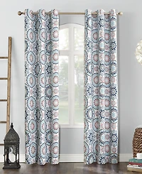 Nepal Global Medallion Print Blackout Grommet Curtain Panel