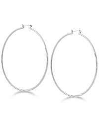 Guess 2 3/4" Textured Large Hoop Earrings