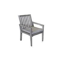 Courtyard Casual Driftwood Teak Surf Side Outdoor Dining Chair with Cushion