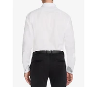 Michelsons of London Men's Classic/Regular Fit Solid French Cuff Tuxedo Shirt
