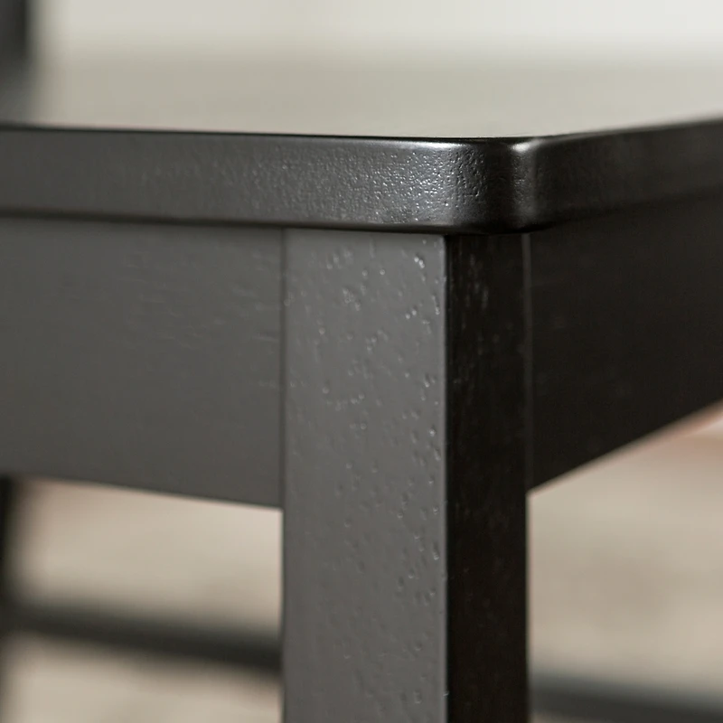 Wood Ladder Back Dining Chair, Set of 2 - Black