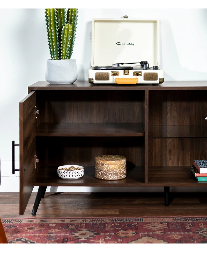 Walker Edison 52" Modern Tv Stand Media Storage Console with Black Legs