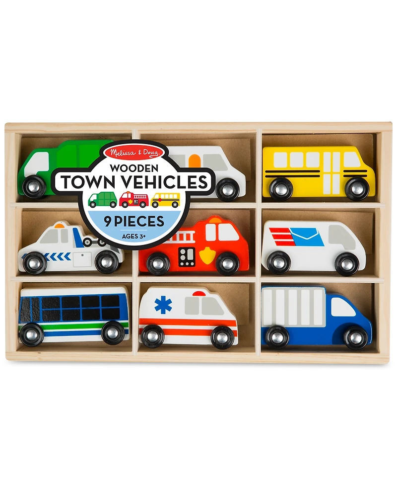 Melissa & Doug Wooden Town Vehicles Set
