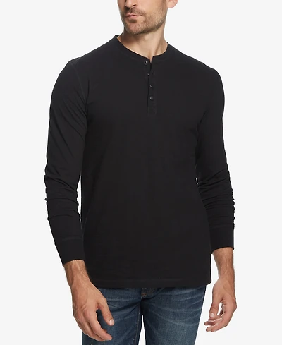 Weatherproof Vintage Men's Long Sleeve Brushed Jersey Henley T-shirt