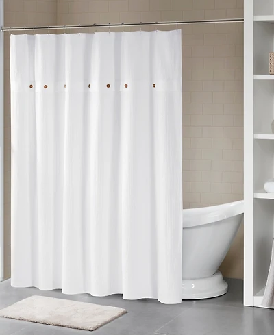 Madison Park Finley Waffle Weave Cotton Shower Curtain, 72" x 72"