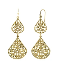2028 Gold-Tone Filigree Drop Earrings