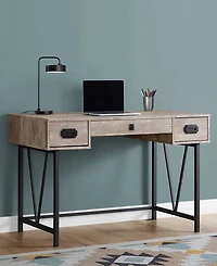 Monarch Specialties Wood Grain 48"L Computer Desk in Taupe