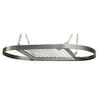 Range Kleen Grey Hammered Oval Ceiling Pot Rack