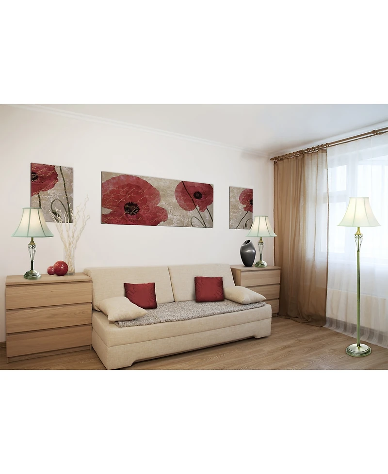 Elegant Designs Antique Brass Three Pack Lamp Set (2 Table Lamps, 1 Floor Lamp)