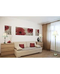Elegant Designs Antique Brass Three Pack Lamp Set (2 Table Lamps, 1 Floor Lamp)