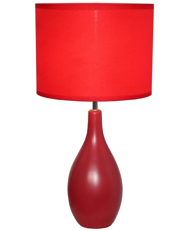 Simple Designs Oval Bowling Pin Base Ceramic Table Lamp