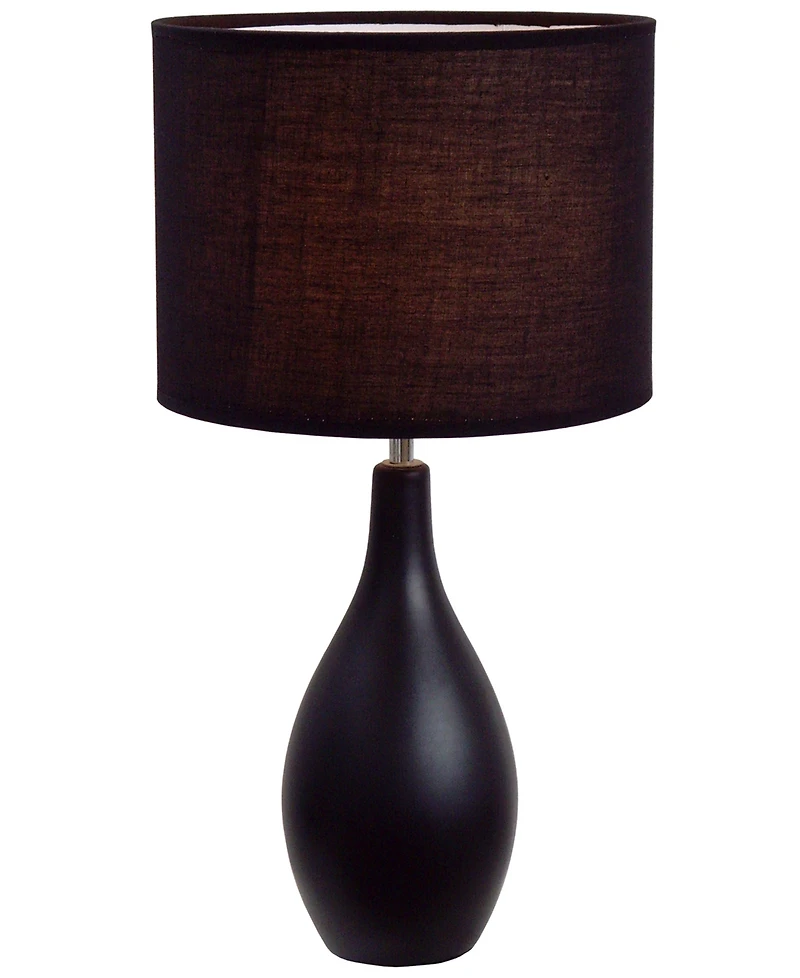 Simple Designs Oval Bowling Pin Base Ceramic Table Lamp