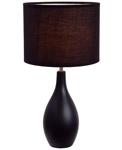 Simple Designs Oval Bowling Pin Base Ceramic Table Lamp