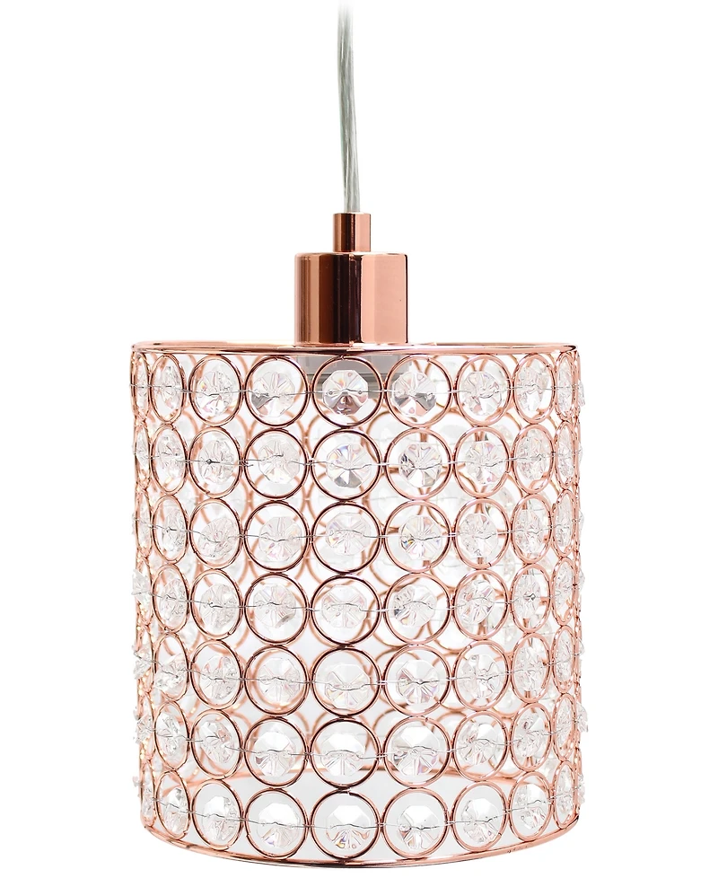 Elegant Designs 1 Light Elipse Crystal Cylinder Pendant