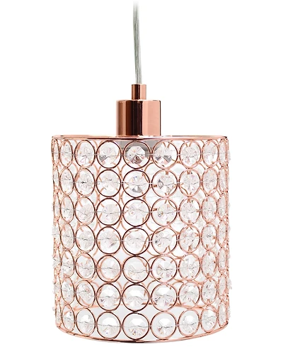 Elegant Designs 1 Light Elipse Crystal Cylinder Pendant