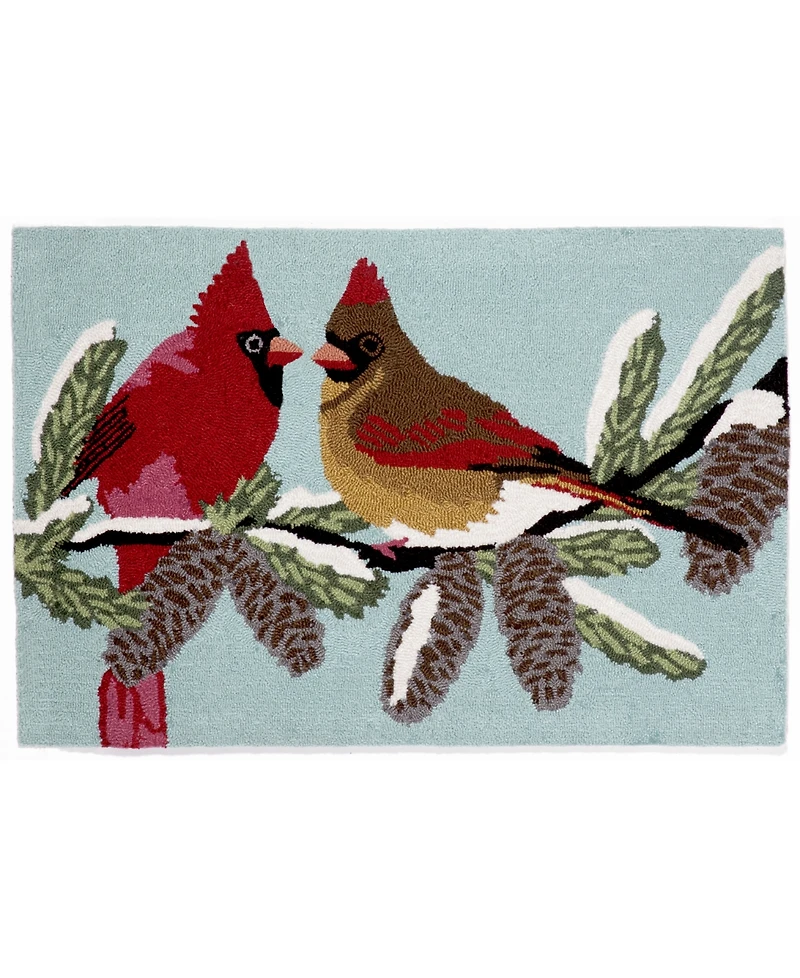 Liora Manne Front Porch Indoor/Outdoor Cardinals Sky 2'6" x 4' Area Rug