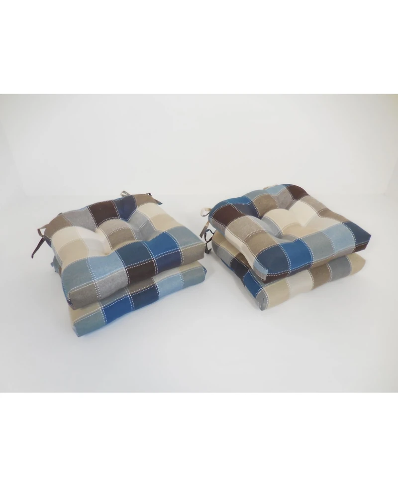 Arlee Home Fashions Harris Plaid 4-Pack Chair Pads