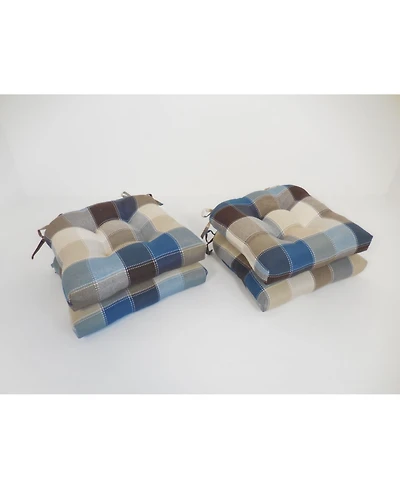 Arlee Home Fashions Harris Plaid 4-Pack Chair Pads