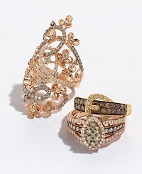 Le Vian Chocolate Diamond (3/4 ct. t.w.) and White Diamond Accent Buckle Ring in 14k Gold