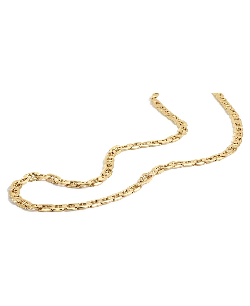 Italian Gold 22" Beveled Marine Link Chain Necklace (7-1/5mm) in 10k Gold