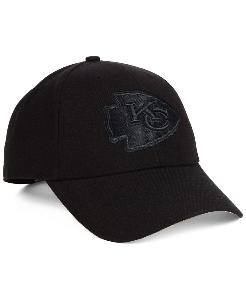 '47 Brand Kansas City Chiefs Black & Black Mvp Strapback Cap