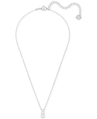 Swarovski Silver-Tone Triple-Crystal Pendant Necklace, 14-4/5" + 2" extender