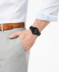 Caravelle Designed by Bulova Men's Diamond-Accent Black Stainless Steel Bracelet Watch 40mm