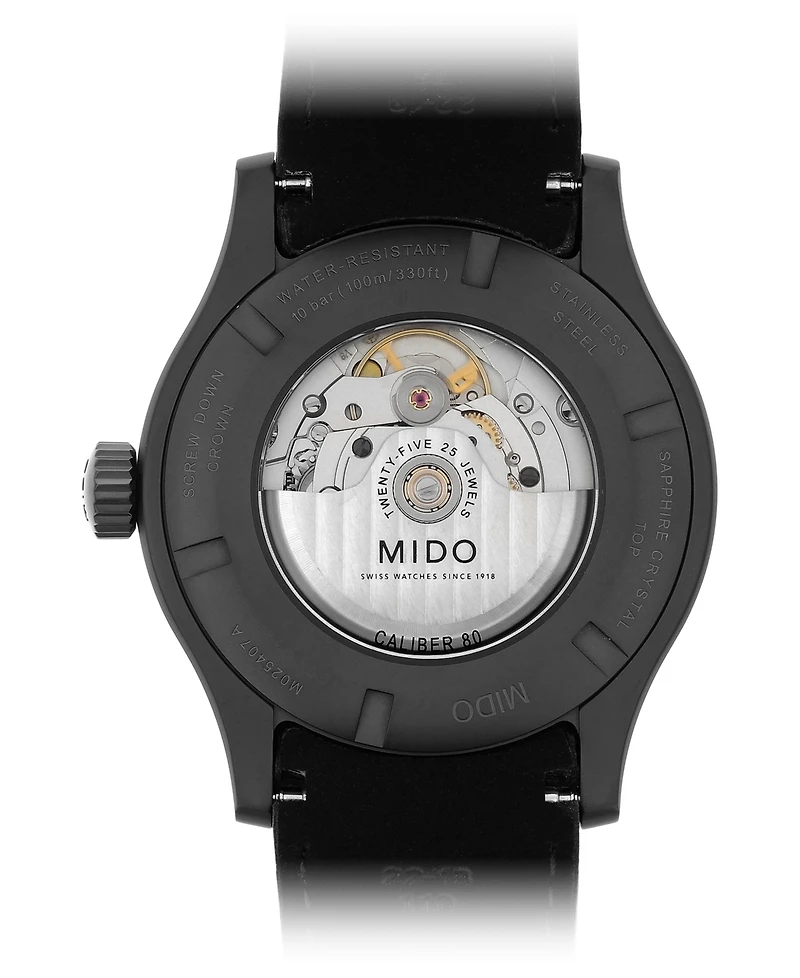 Mido Men's Swiss Automatic Multifort Brown Leather Strap Watch 42mm