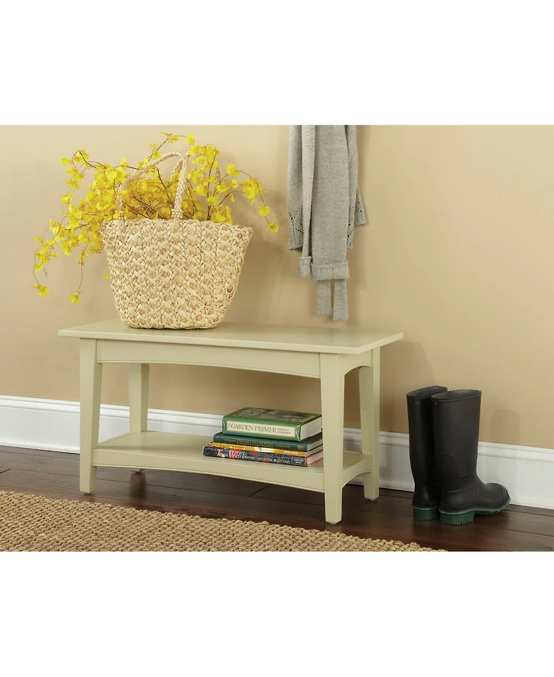 Shaker Cottage Bench with Shelf, Sand