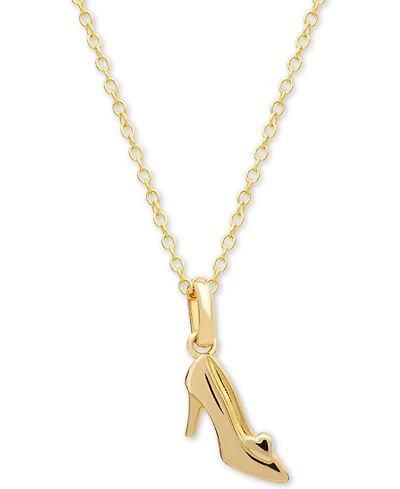 Disney Children's Cinderella Slipper 15" Pendant Necklace in 14k Gold
