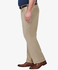 Haggar Men's Big & Tall Premium Comfort Stretch Classic-Fit Solid Pleated Dress Pants