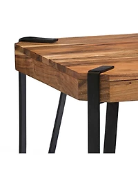 Alaterre Furniture Ryegate Natural Live Edge Solid Wood with Metal Coffee Table