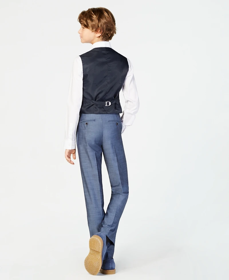 Calvin Klein Big Boys Slim-Fit Plain Weave Machine Washable Suit Pants