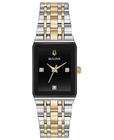 Bulova Women's Futuro Diamond-Accent Two-Tone Stainless Steel Bracelet Watch 20.5x32mm, Created for Macy's
