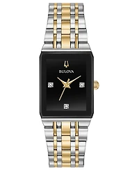 Bulova Women's Futuro Diamond-Accent Two-Tone Stainless Steel Bracelet Watch 20.5x32mm, Created for Macy's