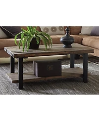 Pomona 42" Metal and Wood Coffee Table